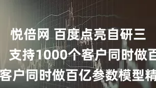 悦倍网 百度点亮自研三万卡集群，支持1000个客户同时做百亿参数模型精调