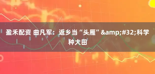 盈禾配资 曲凡军：返乡当“头雁”&#32;科学种大田